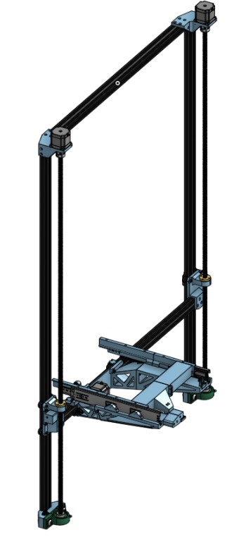 Cartesian gantry system - side view